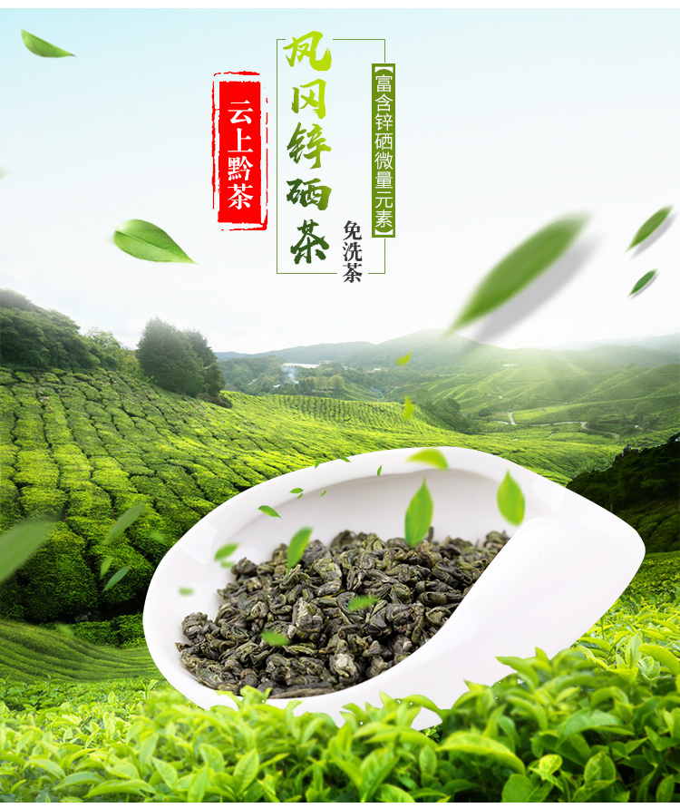 凤冈锌硒茶2017新茶春茶 碧螺春茶叶贵州高山富硒云雾日照绿茶